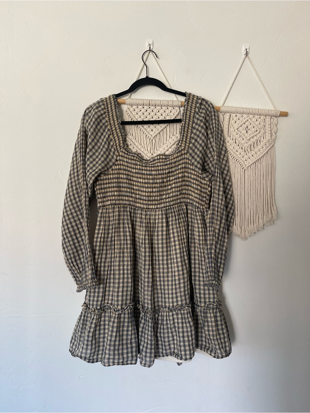 American Eagle Smocked Long Sleeve Baby Doll Mini Dress - Picture 4 of 5